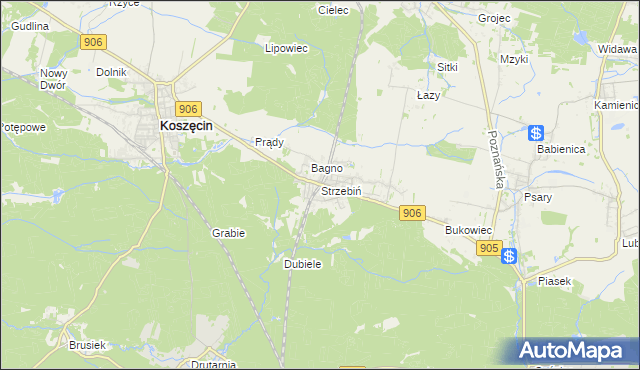 mapa Strzebiń, Strzebiń na mapie Targeo