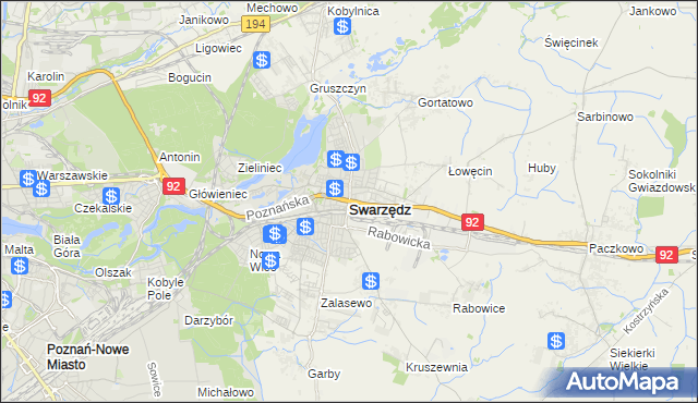 mapa Swarzędz, Swarzędz na mapie Targeo