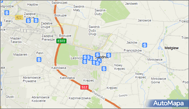 mapa Świdnika, Świdnik na mapie Targeo