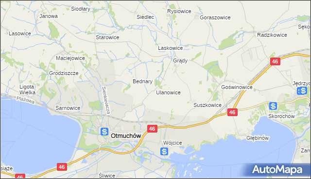 mapa Ulanowice, Ulanowice na mapie Targeo