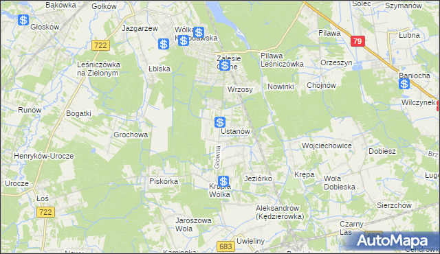 mapa Ustanów, Ustanów na mapie Targeo