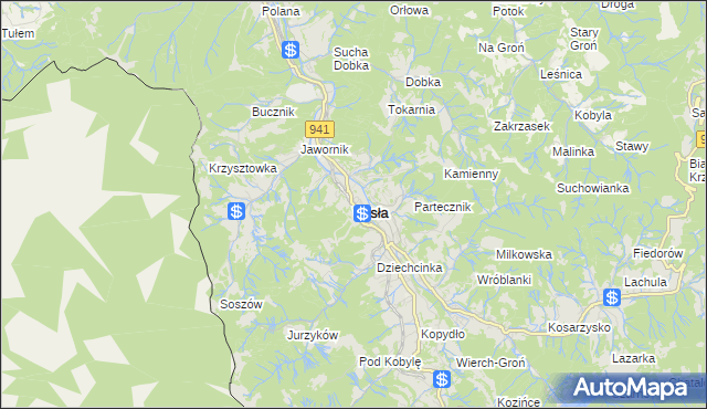 mapa Wisła, Wisła na mapie Targeo