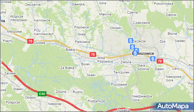 mapa Wola Filipowska, Wola Filipowska na mapie Targeo