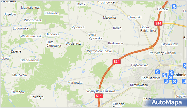 mapa Wymysłów Francuski, Wymysłów Francuski na mapie Targeo