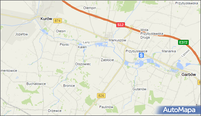 mapa Zabłocie gmina Markuszów, Zabłocie gmina Markuszów na mapie Targeo