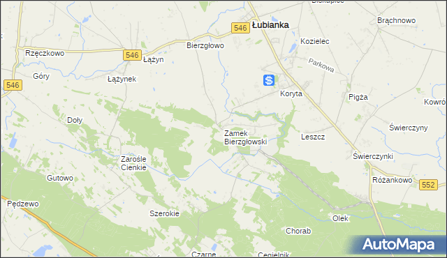mapa Zamek Bierzgłowski, Zamek Bierzgłowski na mapie Targeo