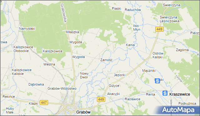 mapa Zamość gmina Sieroszewice, Zamość gmina Sieroszewice na mapie Targeo