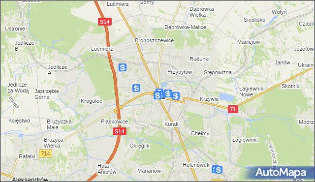 mapa Zgierz, Zgierz na mapie Targeo