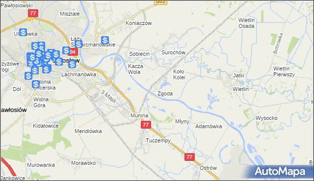 mapa Zgoda gmina Jarosław, Zgoda gmina Jarosław na mapie Targeo