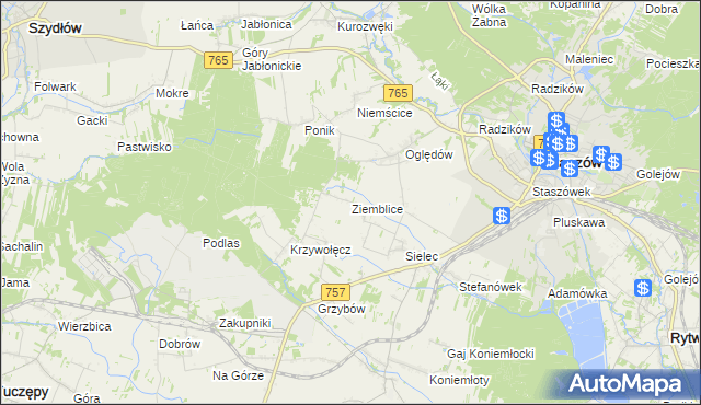mapa Ziemblice, Ziemblice na mapie Targeo