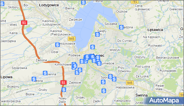 mapa Żywiec, Żywiec na mapie Targeo