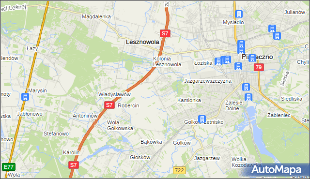 mapa Bobrowiec gmina Piaseczno, Bobrowiec gmina Piaseczno na mapie Targeo