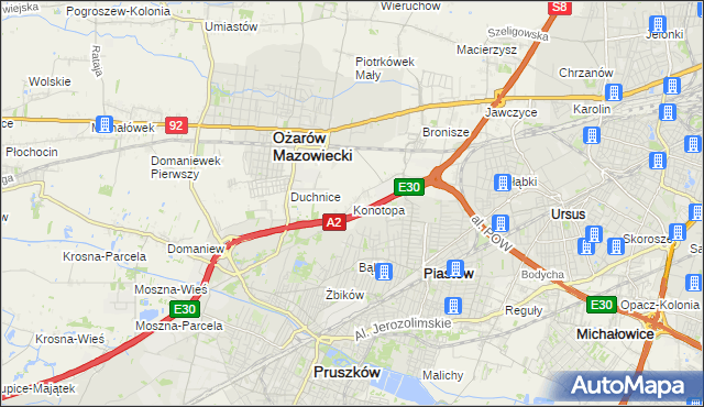 mapa Konotopa gmina Ożarów Mazowiecki, Konotopa gmina Ożarów Mazowiecki na mapie Targeo