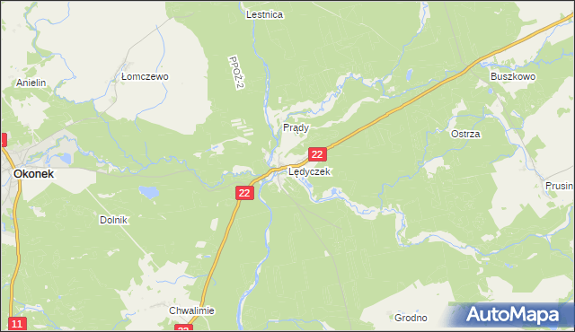 mapa Lędyczek, Lędyczek na mapie Targeo