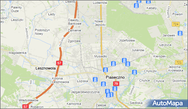 mapa Mysiadło, Mysiadło na mapie Targeo