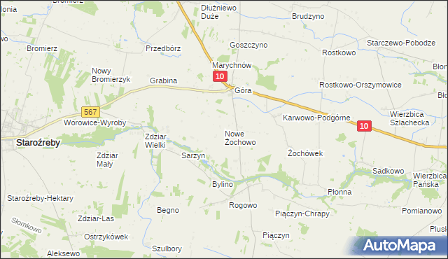 mapa Nowe Żochowo, Nowe Żochowo na mapie Targeo