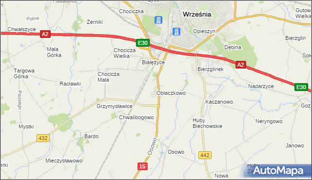 mapa Obłaczkowo, Obłaczkowo na mapie Targeo