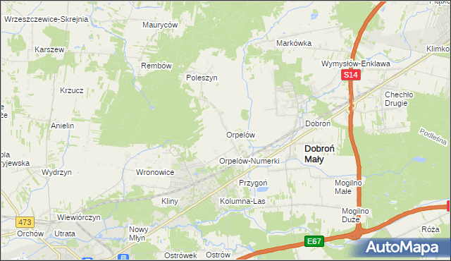 mapa Orpelów, Orpelów na mapie Targeo
