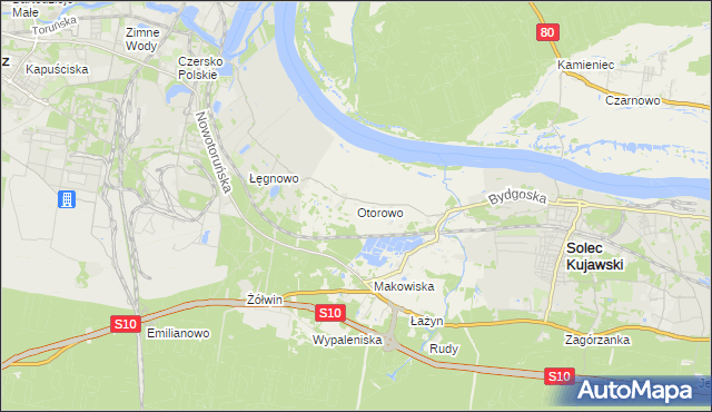 mapa Otorowo gmina Solec Kujawski, Otorowo gmina Solec Kujawski na mapie Targeo