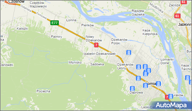 mapa Sadowa gmina Łomianki, Sadowa gmina Łomianki na mapie Targeo