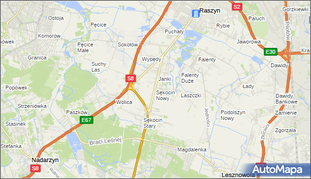 mapa Sękocin Nowy, Sękocin Nowy na mapie Targeo
