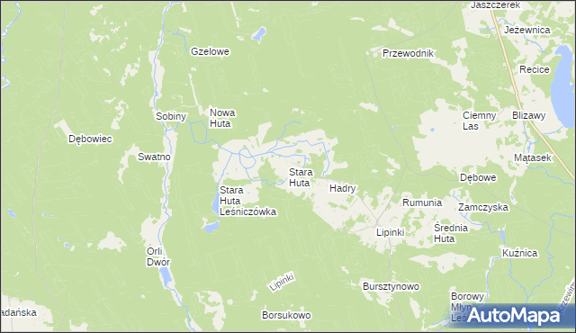 mapa Stara Huta gmina Warlubie, Stara Huta gmina Warlubie na mapie Targeo