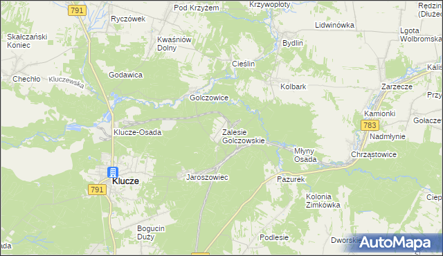 mapa Zalesie Golczowskie, Zalesie Golczowskie na mapie Targeo