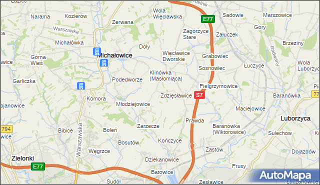 mapa Zdzięsławice, Zdzięsławice na mapie Targeo