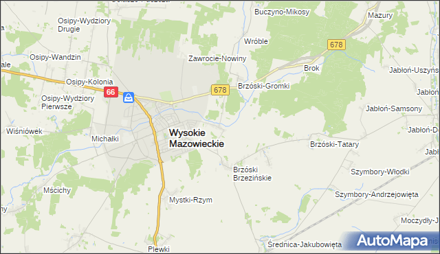 mapa Brzóski-Falki, Brzóski-Falki na mapie Targeo