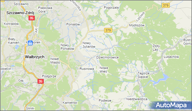 mapa Dziećmorowice, Dziećmorowice na mapie Targeo