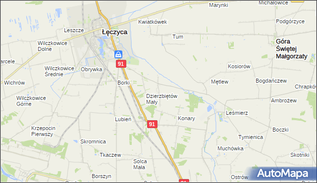 mapa Dzierzbiętów Duży, Dzierzbiętów Duży na mapie Targeo
