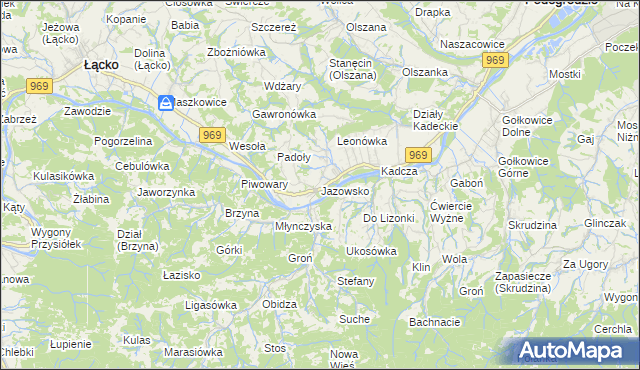 mapa Jazowsko, Jazowsko na mapie Targeo
