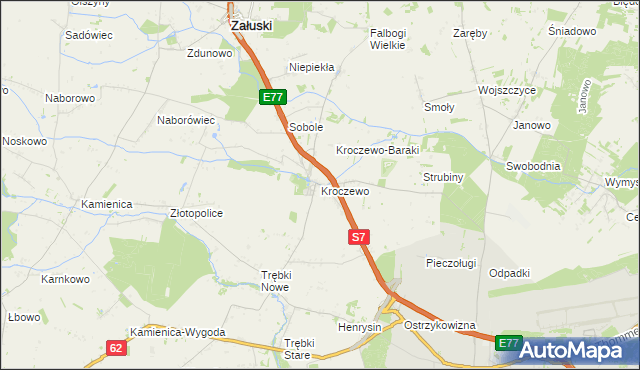 mapa Kroczewo, Kroczewo na mapie Targeo