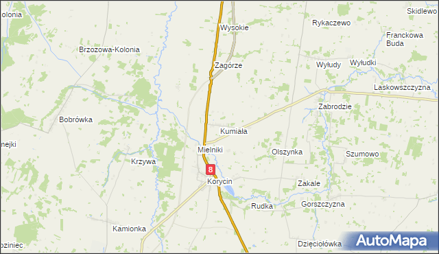 mapa Kumiała, Kumiała na mapie Targeo