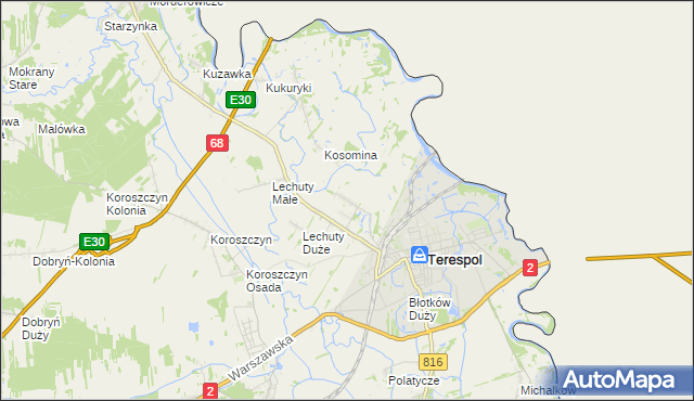 mapa Łobaczew Mały, Łobaczew Mały na mapie Targeo