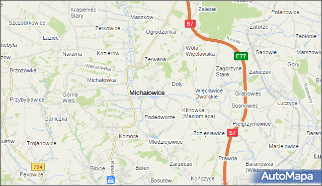 mapa Masłomiąca, Masłomiąca na mapie Targeo