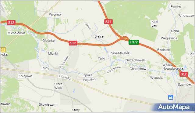 mapa Pulki, Pulki na mapie Targeo