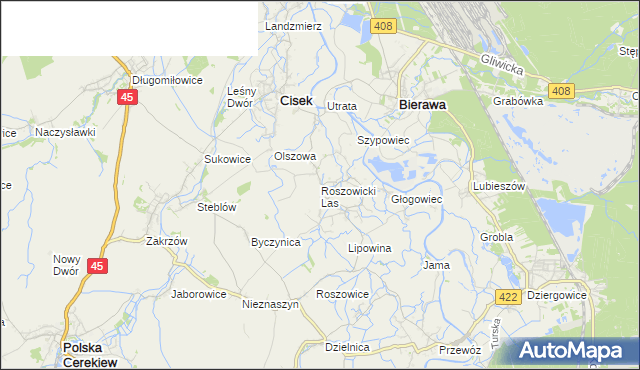 mapa Roszowicki Las, Roszowicki Las na mapie Targeo