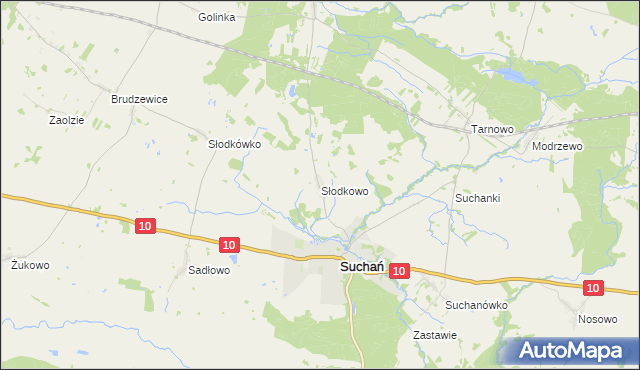 mapa Słodkowo, Słodkowo na mapie Targeo