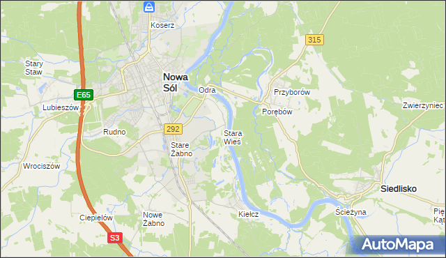 mapa Stara Wieś gmina Nowa Sól, Stara Wieś gmina Nowa Sól na mapie Targeo