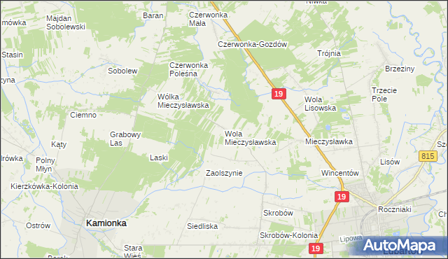 mapa Wola Mieczysławska, Wola Mieczysławska na mapie Targeo