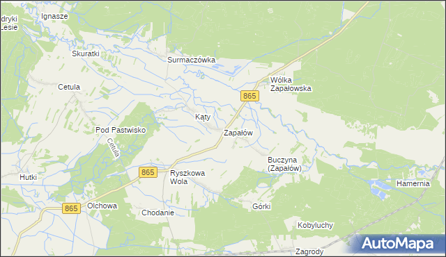 mapa Zapałów, Zapałów na mapie Targeo