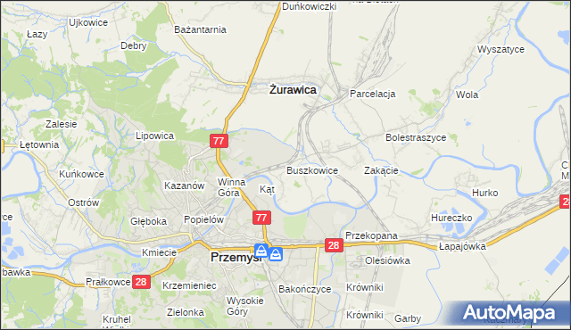 mapa Buszkowice gmina Żurawica, Buszkowice gmina Żurawica na mapie Targeo