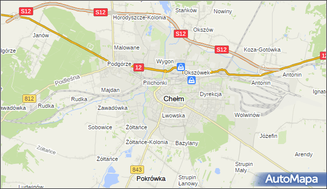 mapa Chełma, Chełm na mapie Targeo