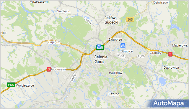mapa Jelenia Góra, Jelenia Góra na mapie Targeo