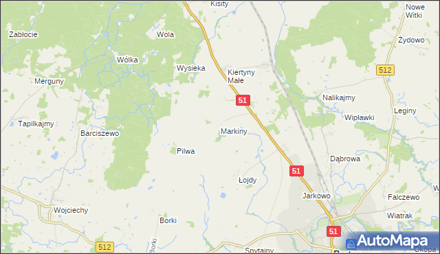 mapa Markiny, Markiny na mapie Targeo