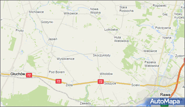 mapa Skoczykłody, Skoczykłody na mapie Targeo