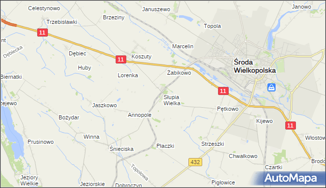 mapa Słupia Wielka, Słupia Wielka na mapie Targeo
