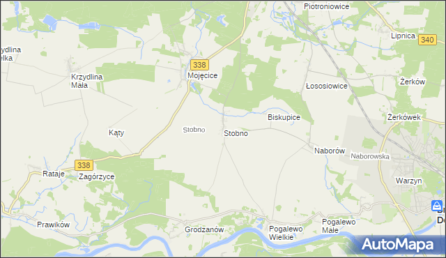 mapa Stobno gmina Wołów, Stobno gmina Wołów na mapie Targeo