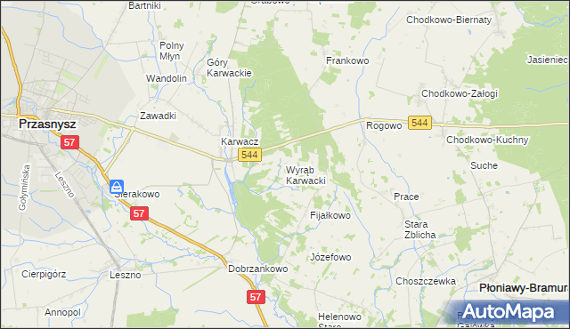 mapa Wyrąb Karwacki, Wyrąb Karwacki na mapie Targeo